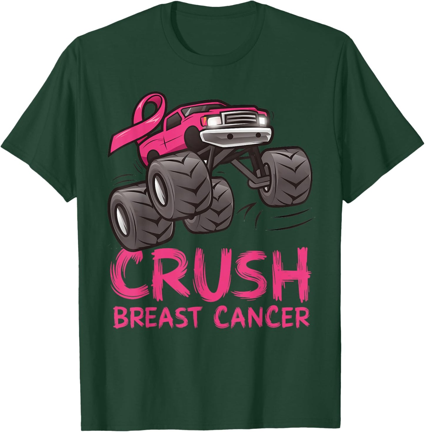 Crush Breast Cancer Pink Ribbon Awareness For Kids T-Shirt - T-Shirt | Forest