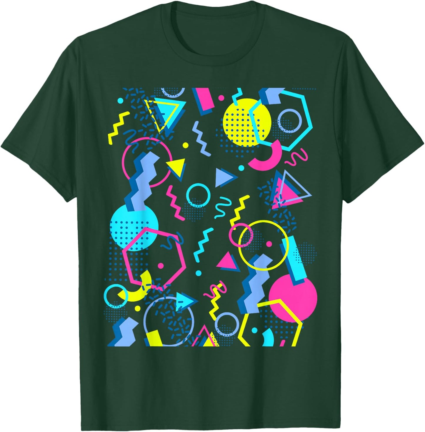 Geometric Pattern 80s 90s Memphis Style T-Shirt - T-Shirt | Forest