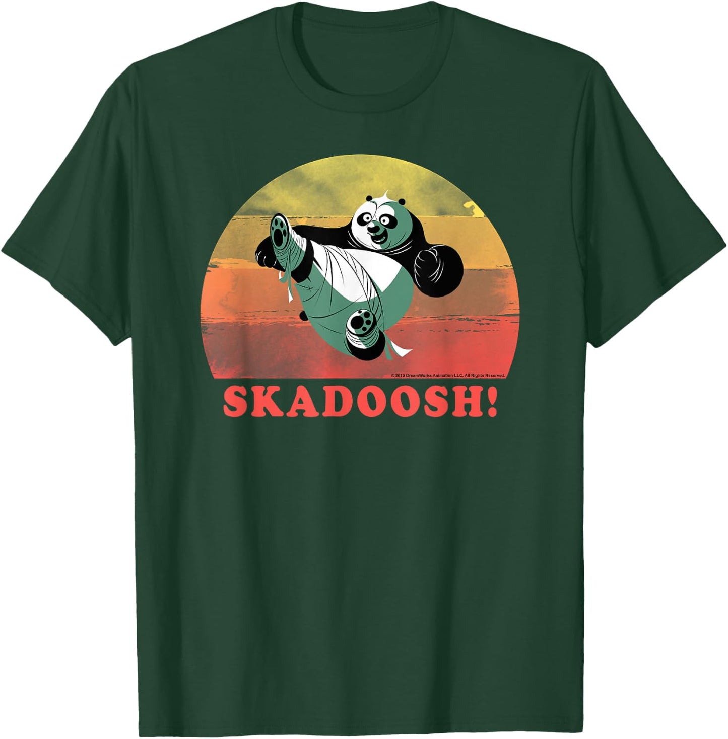 Kung Fu Panda Skadoosh! Retro Circle Portrait T-Shirt - T-Shirt | Forest