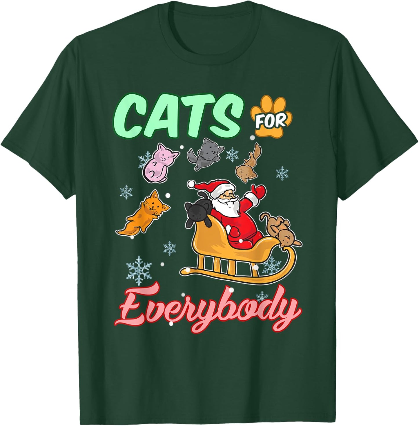 Cats for Everyone Santa Christmas T-Shirt - T-Shirt | Forest