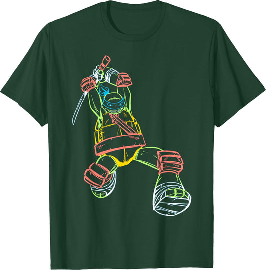 Teenage Mutant Ninja Turtles Outlined Leonardo T-Shirt - T-Shirt | Forest