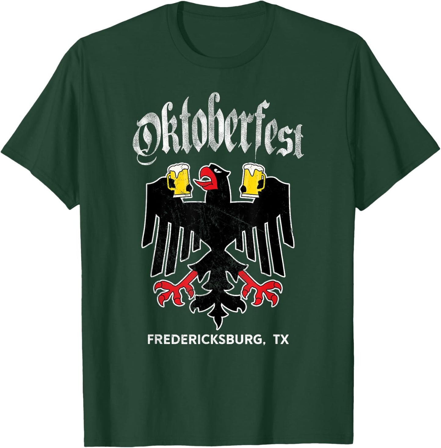 Fredericksburg Oktoberfest German Eagle Drinking Buddy T-Shirt - T-Shirt | Forest