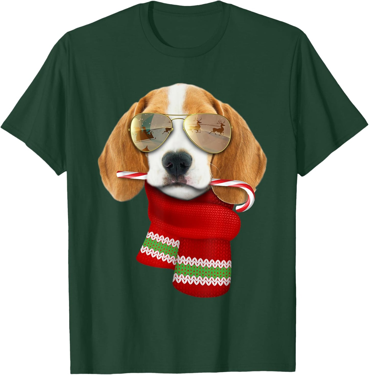 Beagle Shirt Christmas Gift Dog Lovers Puppy Sunglasses Women Kids T-Shirt - T-Shirt | Forest