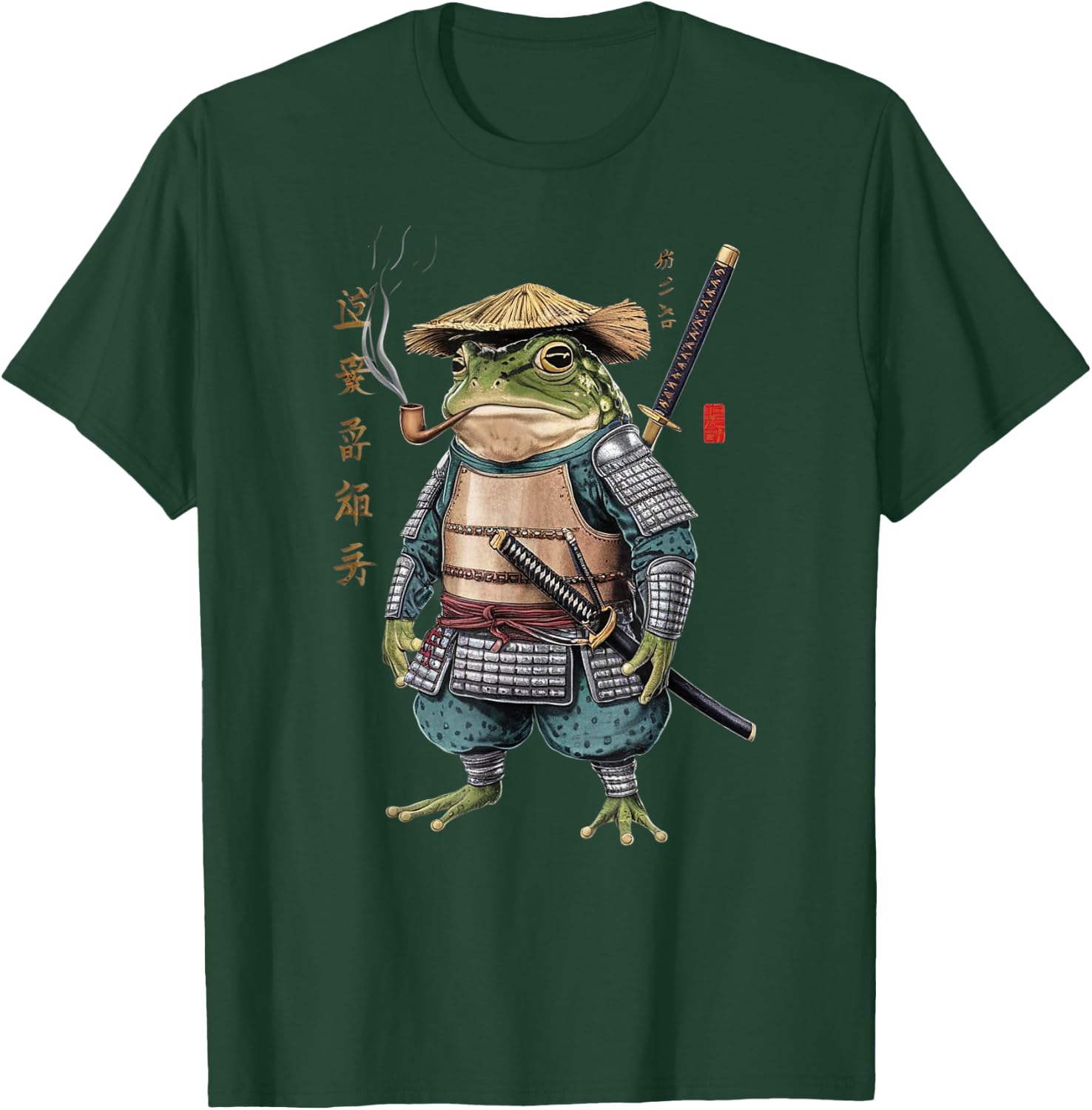 Samurai Frog Ninja Aesthetic Japanese Katana Tokyo T-Shirt - T-Shirt | Forest