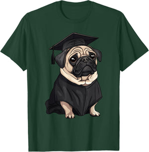 Cute Dog Pug Graduation T-Shirt - T-Shirt | Forest