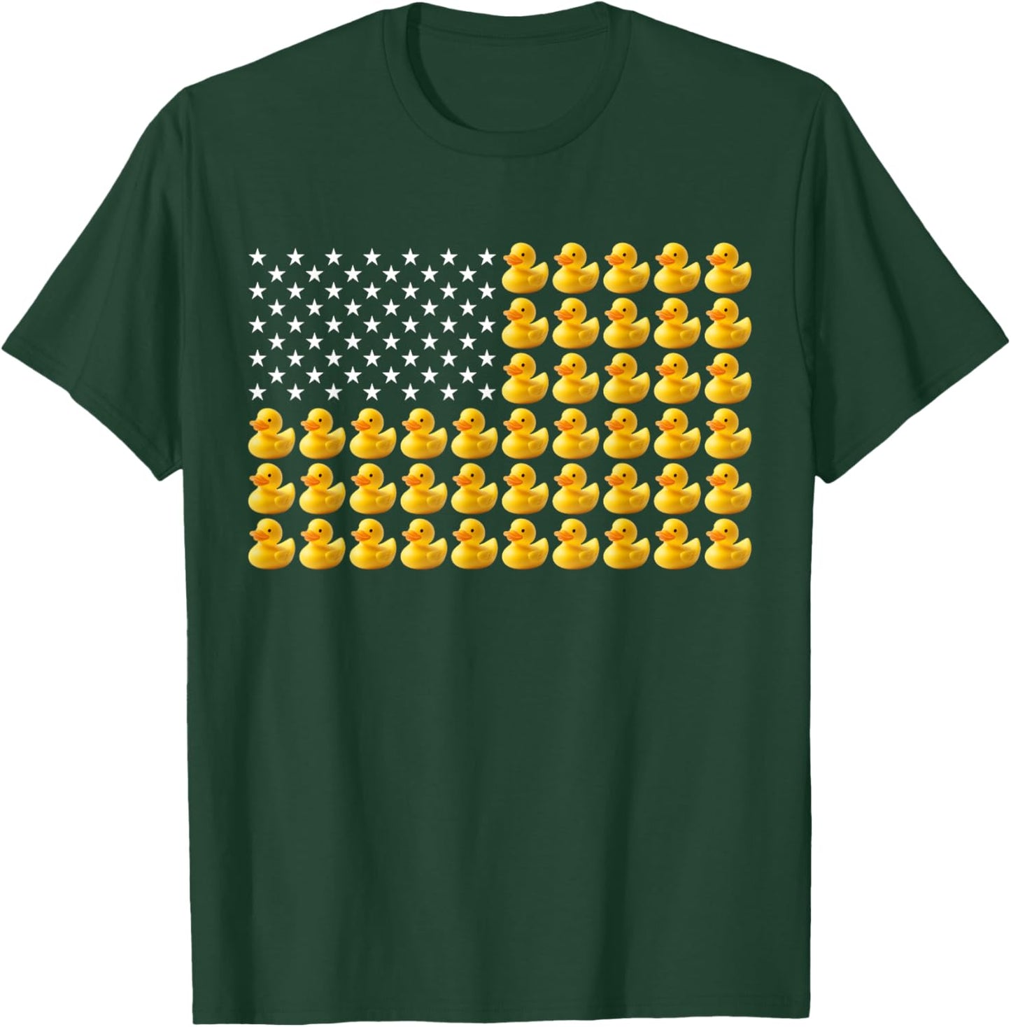 Rubber Duck Funny Duckie American Flag 4th of July Patriotic T-Shirt - T-Shirt | Forest