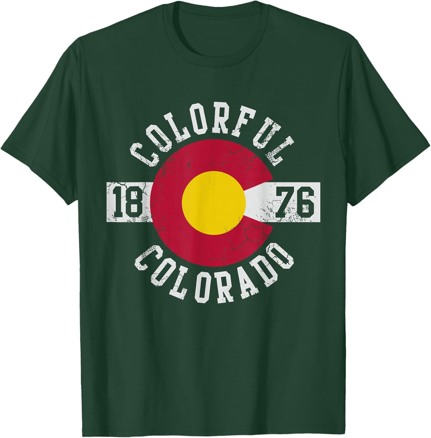 Colorful Colorado Flag T Shirt Gift T-Shirt - T-Shirt | Forest
