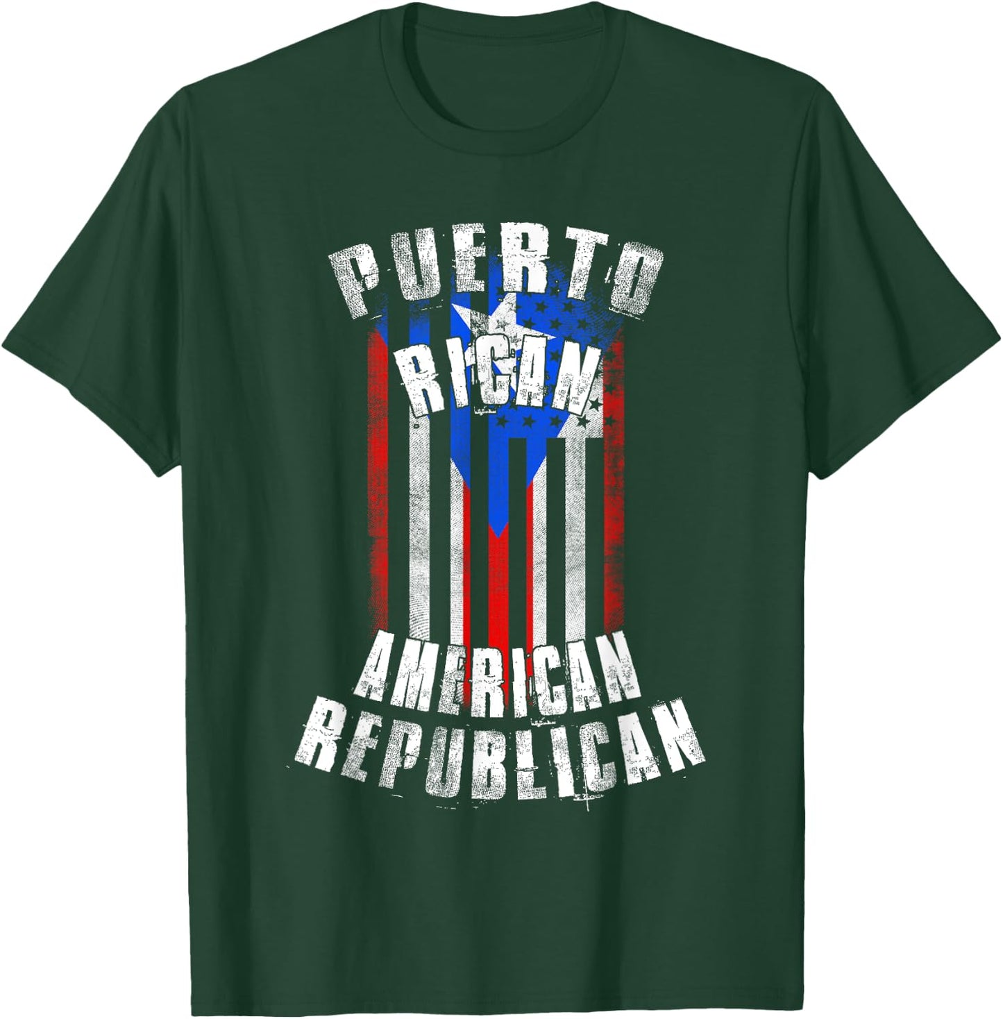 Puerto Rican American Republican - Puerto Rico and USA Flag T-Shirt - T-Shirt | Forest