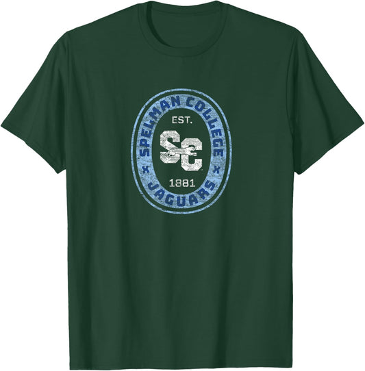 Spelman College Jaguars Retro Crest Seal T-Shirt - T-Shirt | Forest