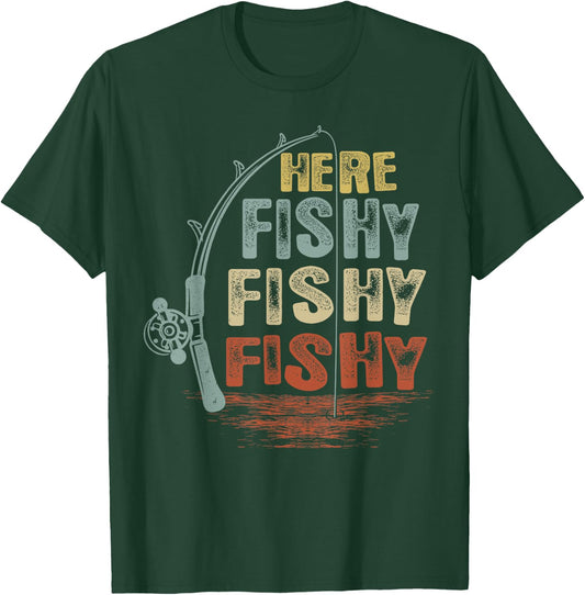 Vintage Here-Fishy Shirt Funny Fishing T-Shirt - T-Shirt | Forest