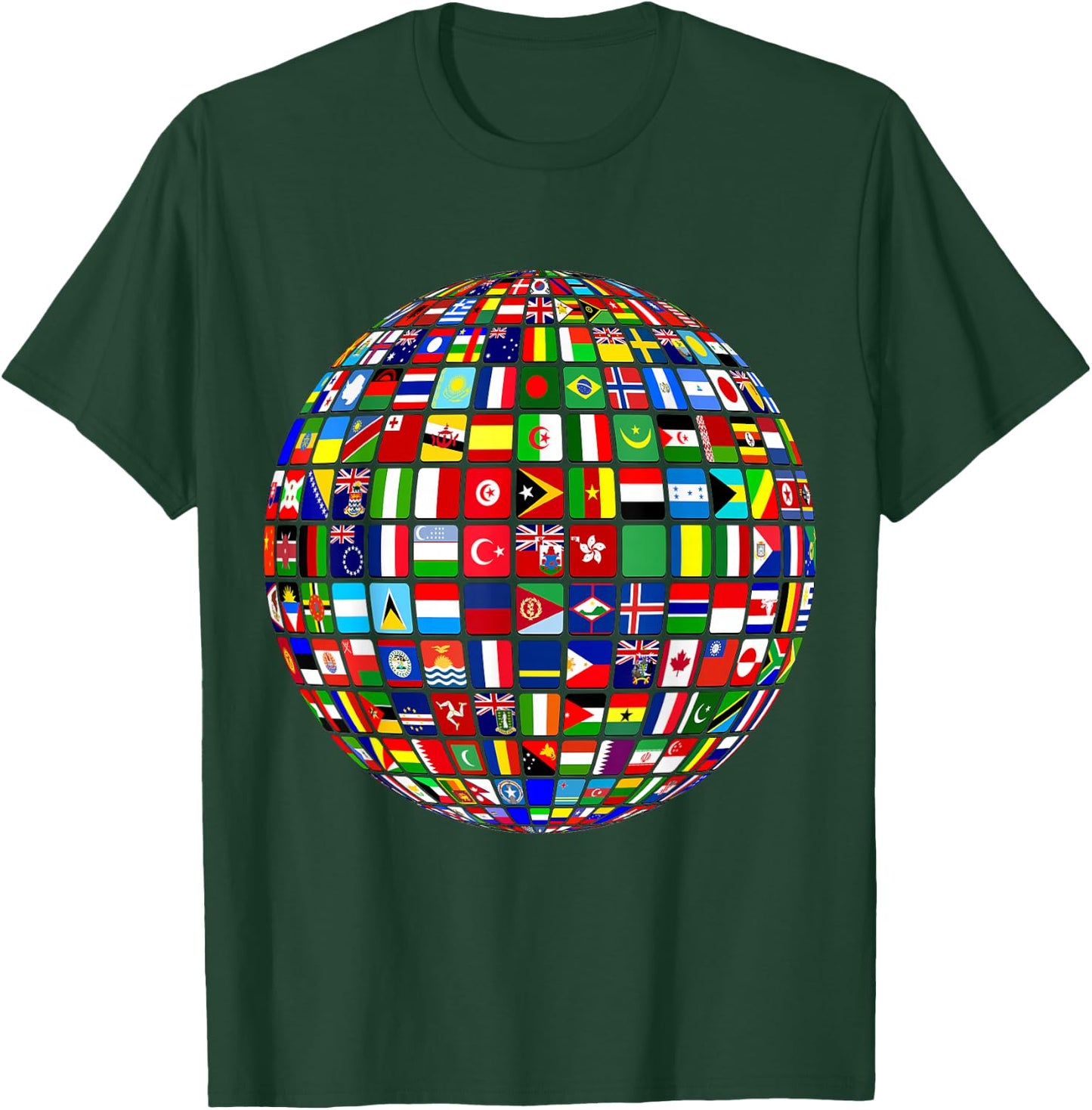International World Flags and World map for Children T-Shirt - T-Shirt | Forest