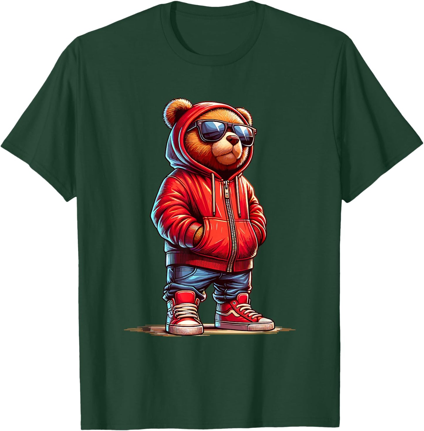 Teddy Bear Graphic Bears Cool Hip Hop Streetwear Colorful T-Shirt - T-Shirt | Forest