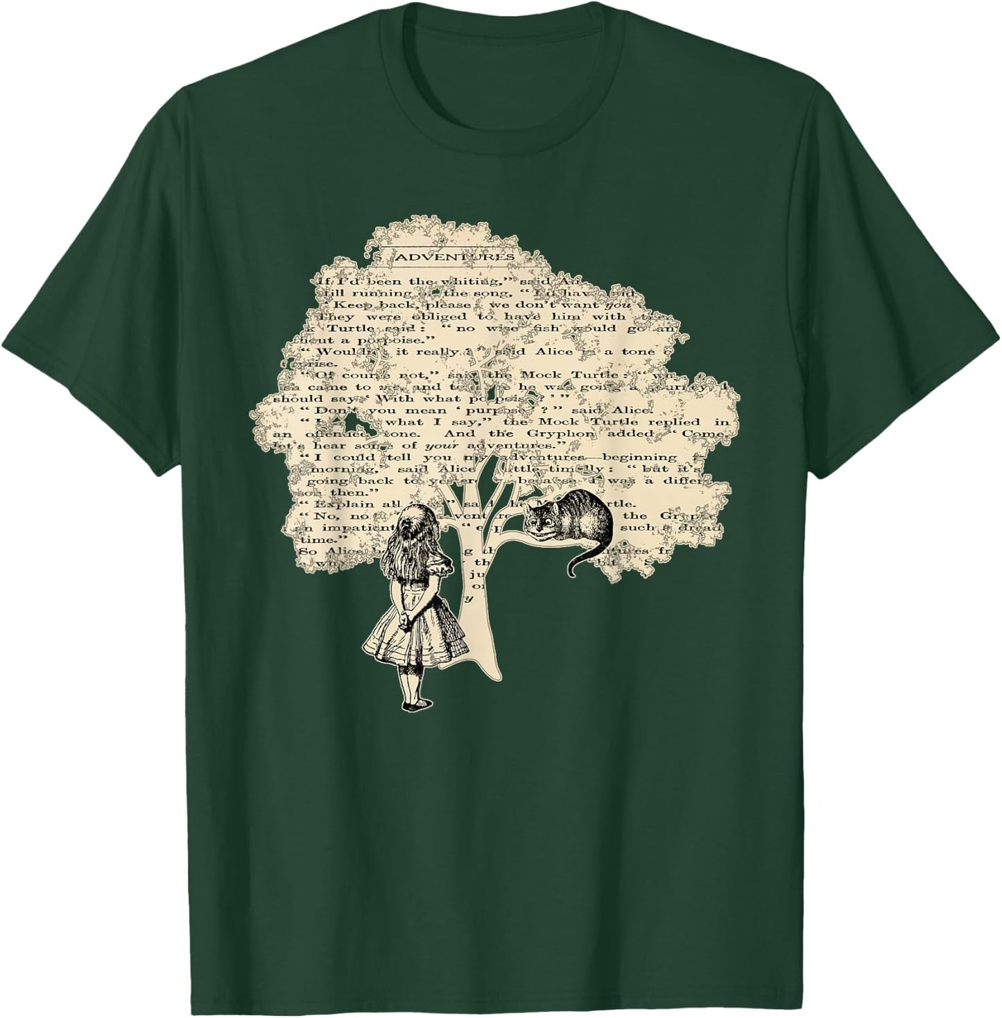 Alice In Wonderland Vintage Book T Shirt Design T-Shirt - T-Shirt | Forest