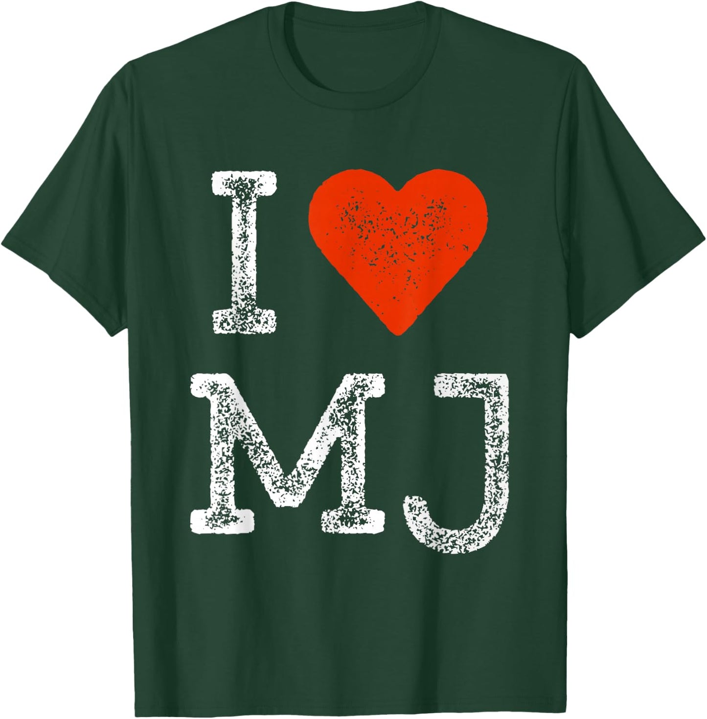 I Love MJ Vintage Fan Merch Red Heart Initials Design M.J. T-Shirt - T-Shirt | Forest