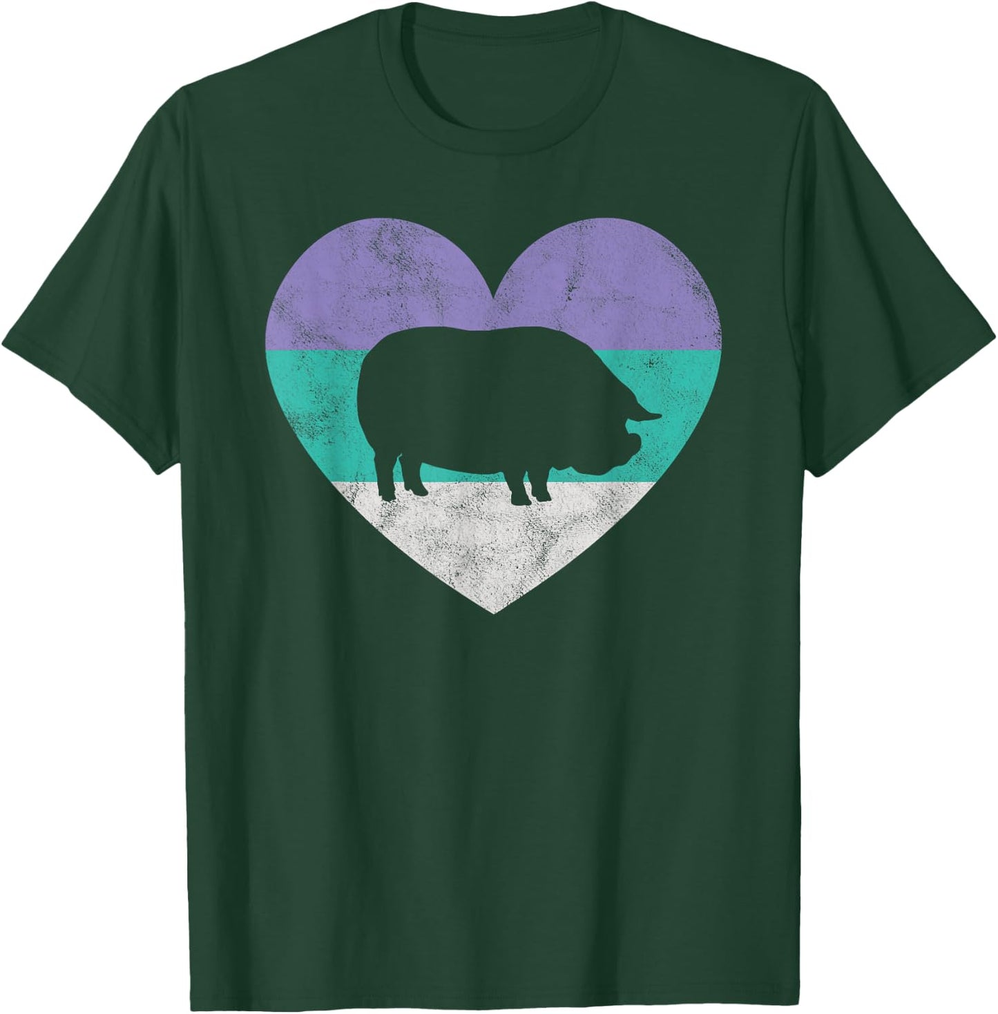 Pot Belly Pig Gift Shirt & Girls Retro Cute T-Shirt - T-Shirt | Forest