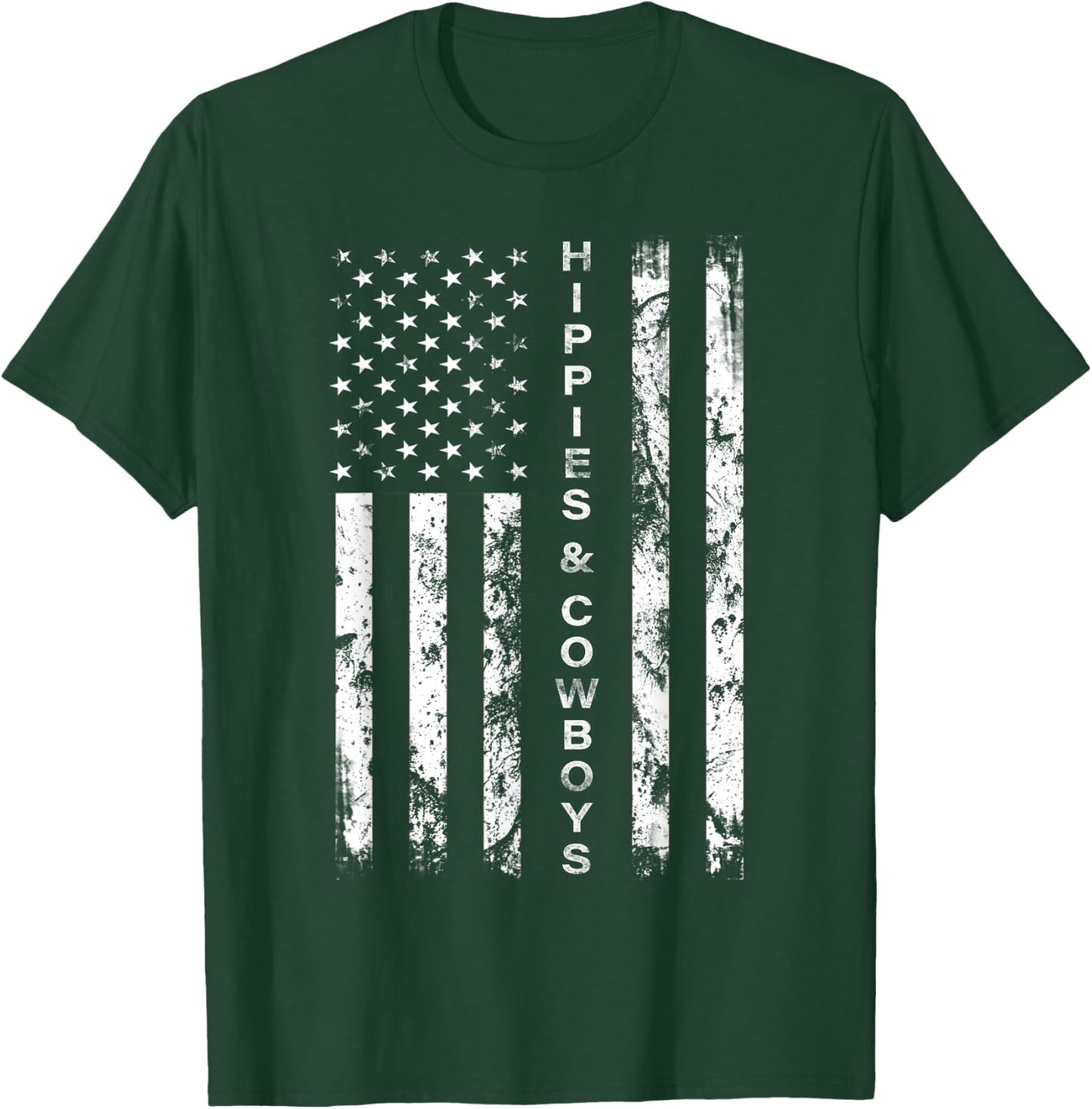 Raisin Hell with The Hippies and Cowboys - American Flag Small T-Shirt - T-Shirt | Forest