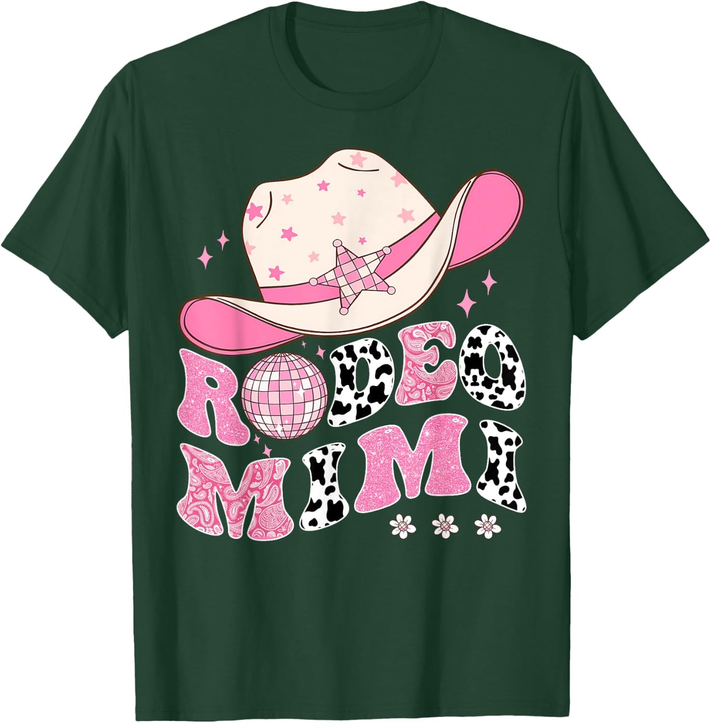 Rodeo Mimi Pink CowGirl 1St Birthday Disco Groovy T-Shirt - T-Shirt | Forest