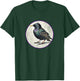 Colorful Retro European Starling Bird Design T-Shirt - T-Shirt | Forest