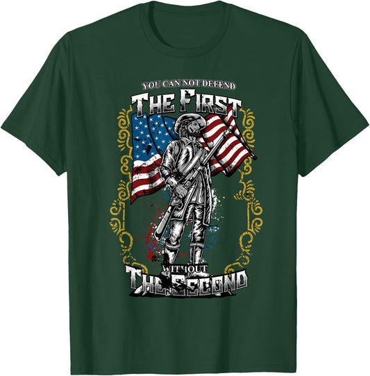 Protect the 2nd Amendment - American Flag Military Gift T-Shirt - T-Shirt | Forest
