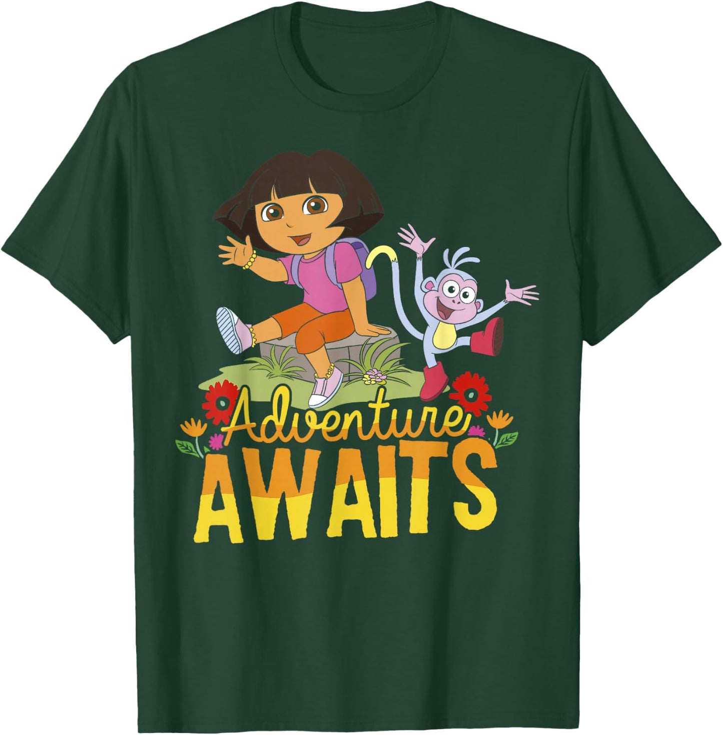 Dora The Explorer Adventure Awaits Dora and Boots Portrait Small T-Shirt - T-Shirt | Forest