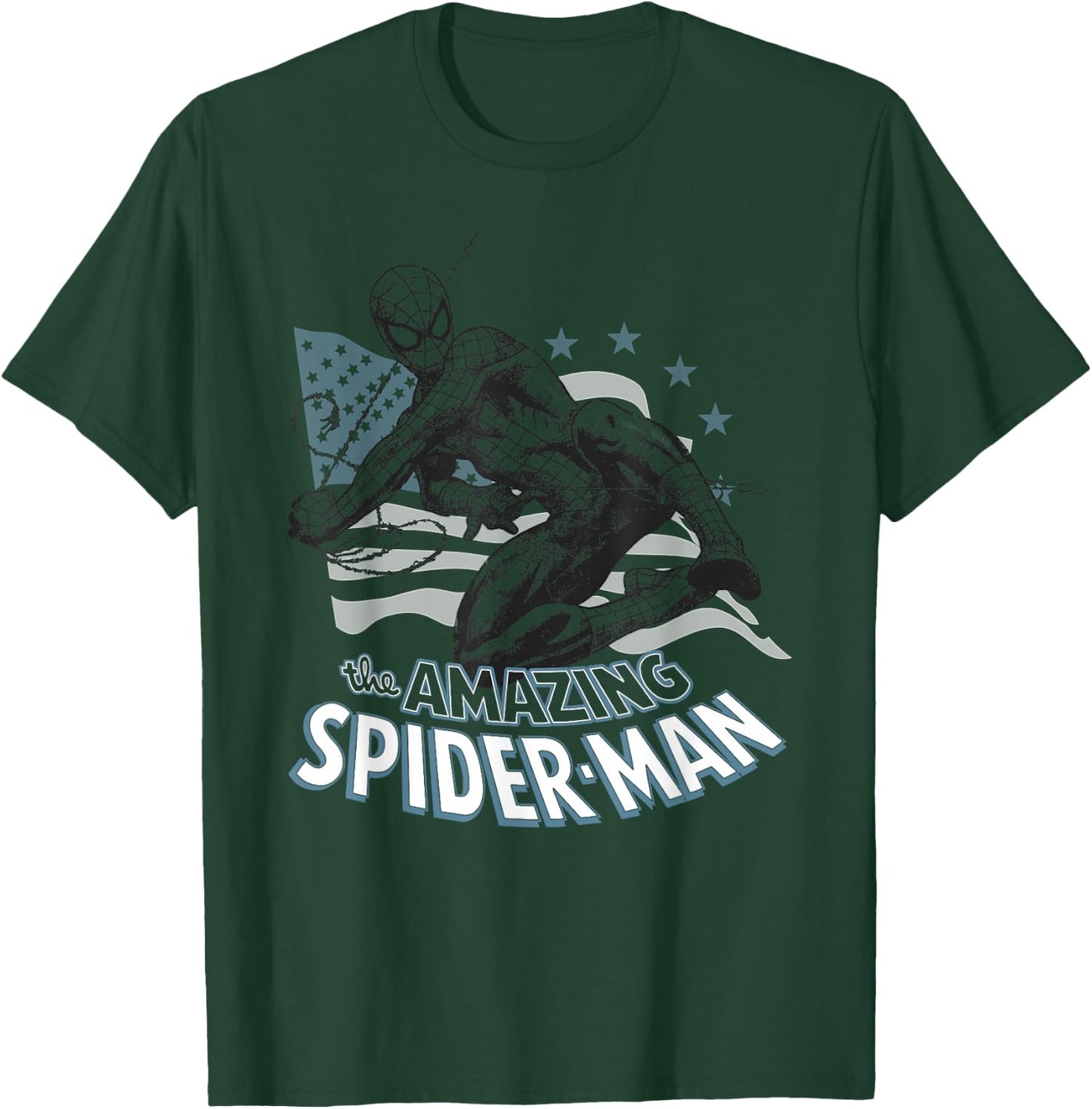 Marvel Spider-Man 4th of July The Amazing Spiderman USA Flag T-Shirt - T-Shirt | Forest