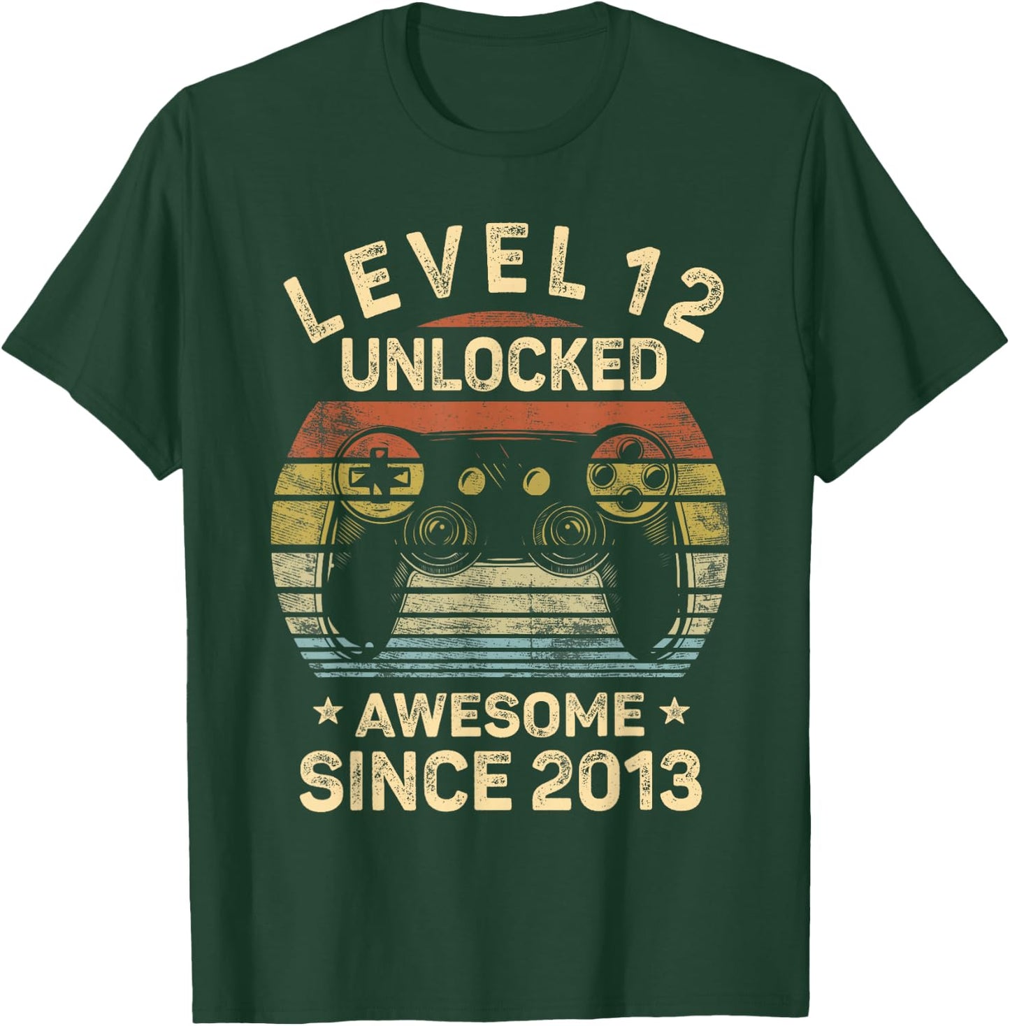 Level 12 Unlocked 12th Birthday 12 Year Old Gifts Gamer Bday T-Shirt - T-Shirt | Forest