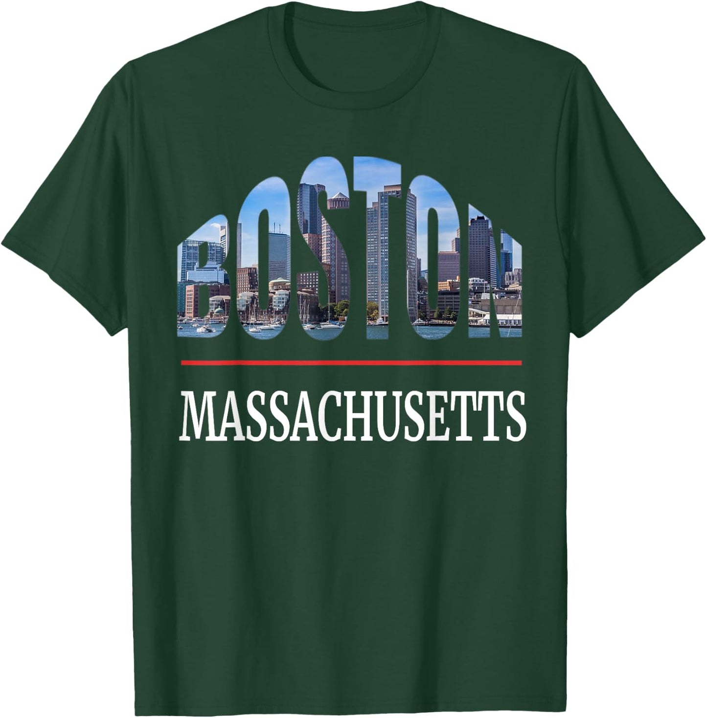 Boston Massachusetts City Photography Vacation Souvenir T-Shirt - T-Shirt | Forest