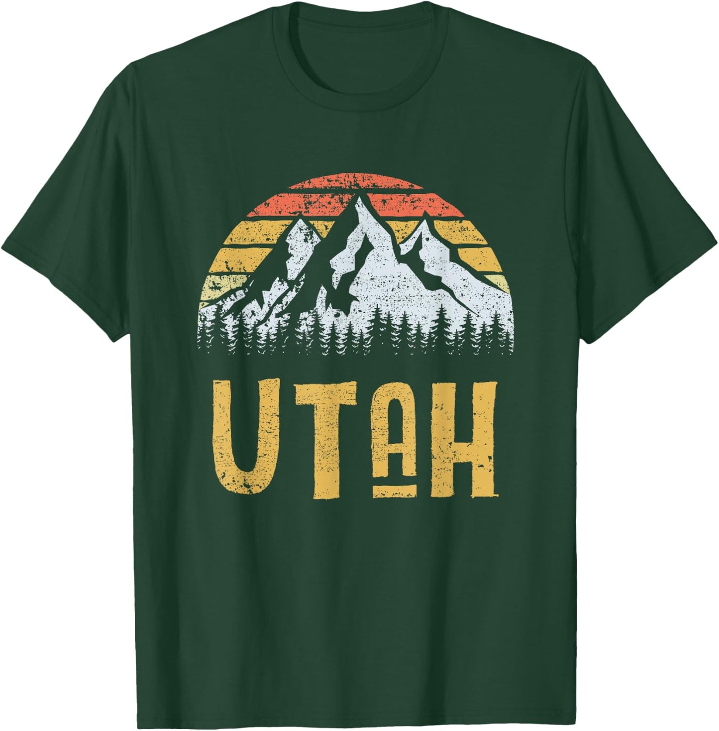 Vintage Retro UT Utah U.S. Mountain State T-Shirt - T-Shirt | Forest