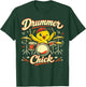 Drummer Drum Set Chicken Girl Vintage Drummer Chick T-Shirt - T-Shirt | Forest