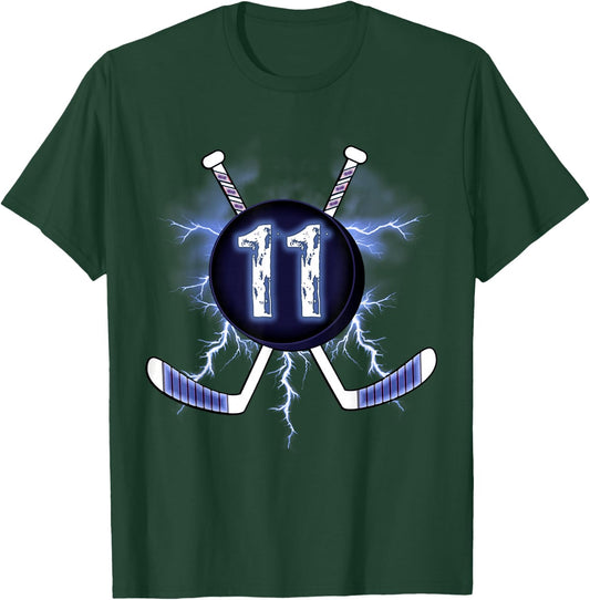 11th Birthday - Ice Hockey 11 years old T-Shirt - T-Shirt | Forest