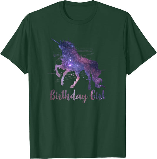 Unicorn Space Design Birthday Shirt Gift Stars T-Shirt - T-Shirt | Forest