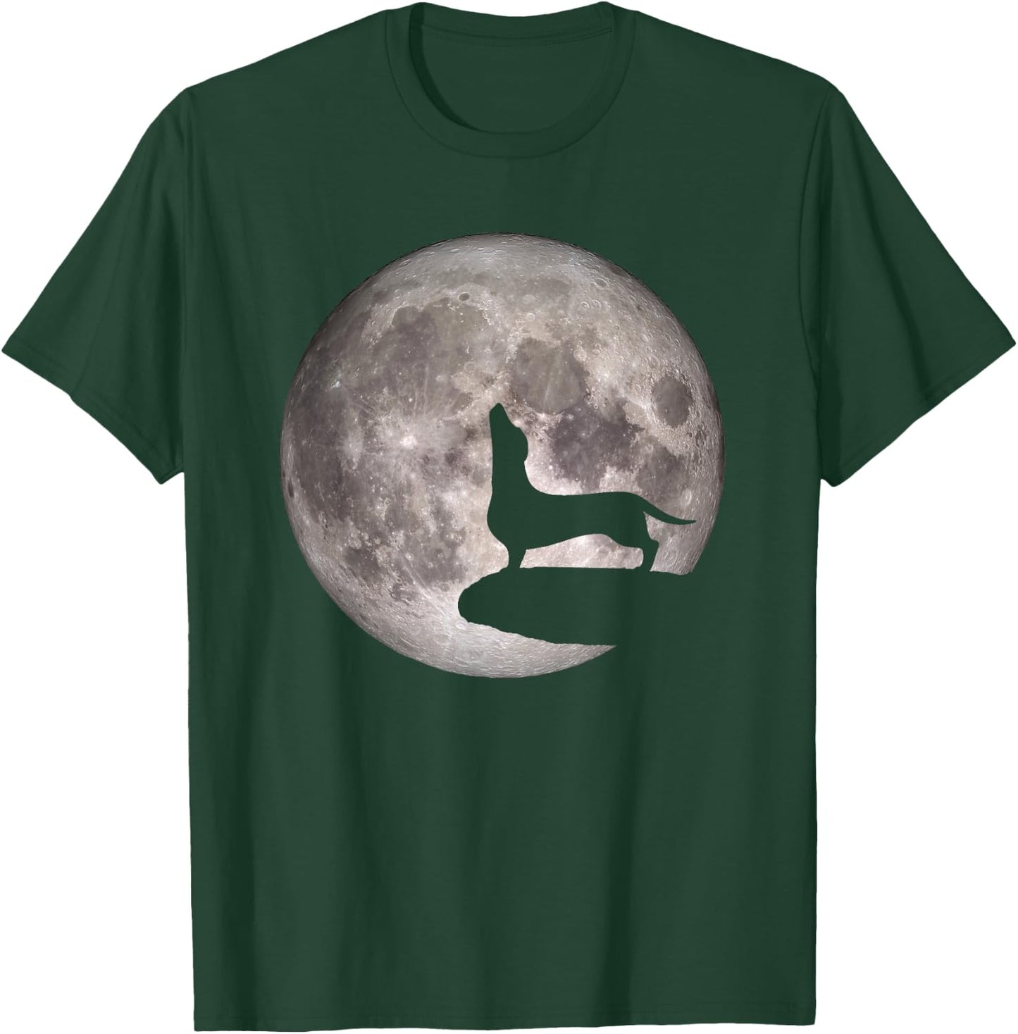 Funny Howling Dachshund Full Moon Wiener Dog Women T-Shirt - T-Shirt | Forest