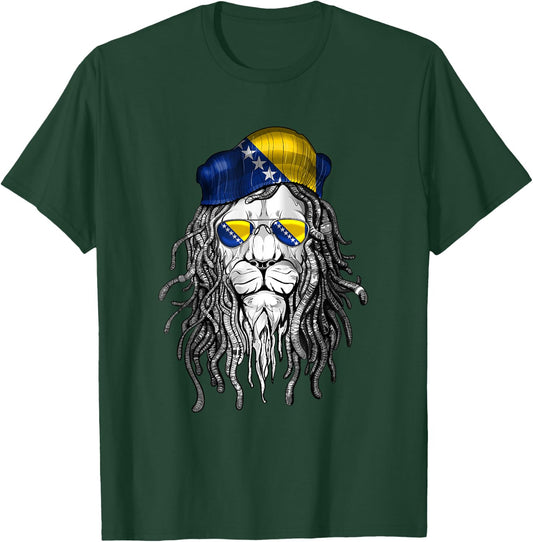 Bosnian and Herzegovinian Flag Biker Bosnia Herzegovina T-Shirt - T-Shirt | Forest