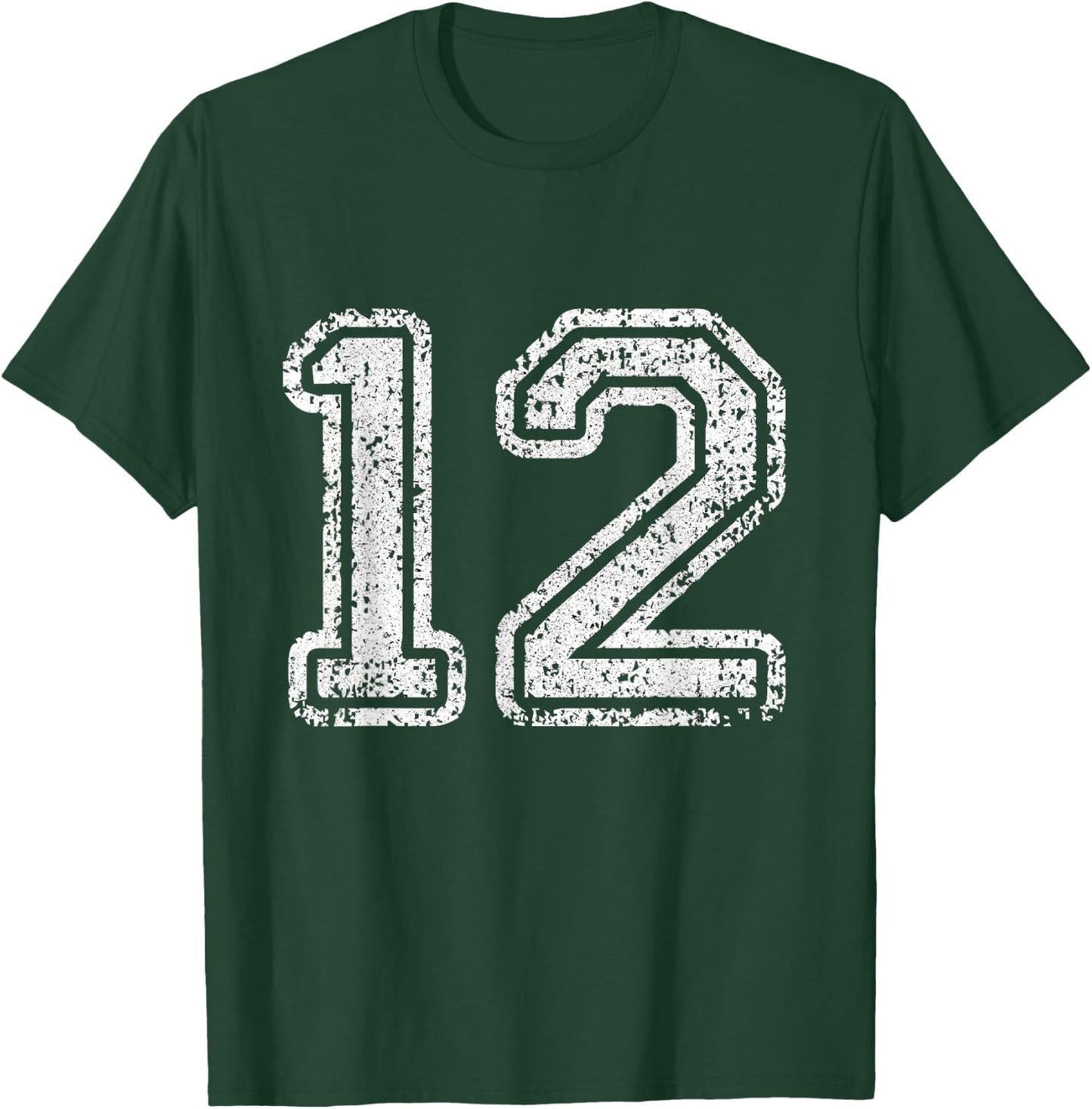 Jersey Number 12 Twelve Football Number Sport Gift T-Shirt - T-Shirt | Forest