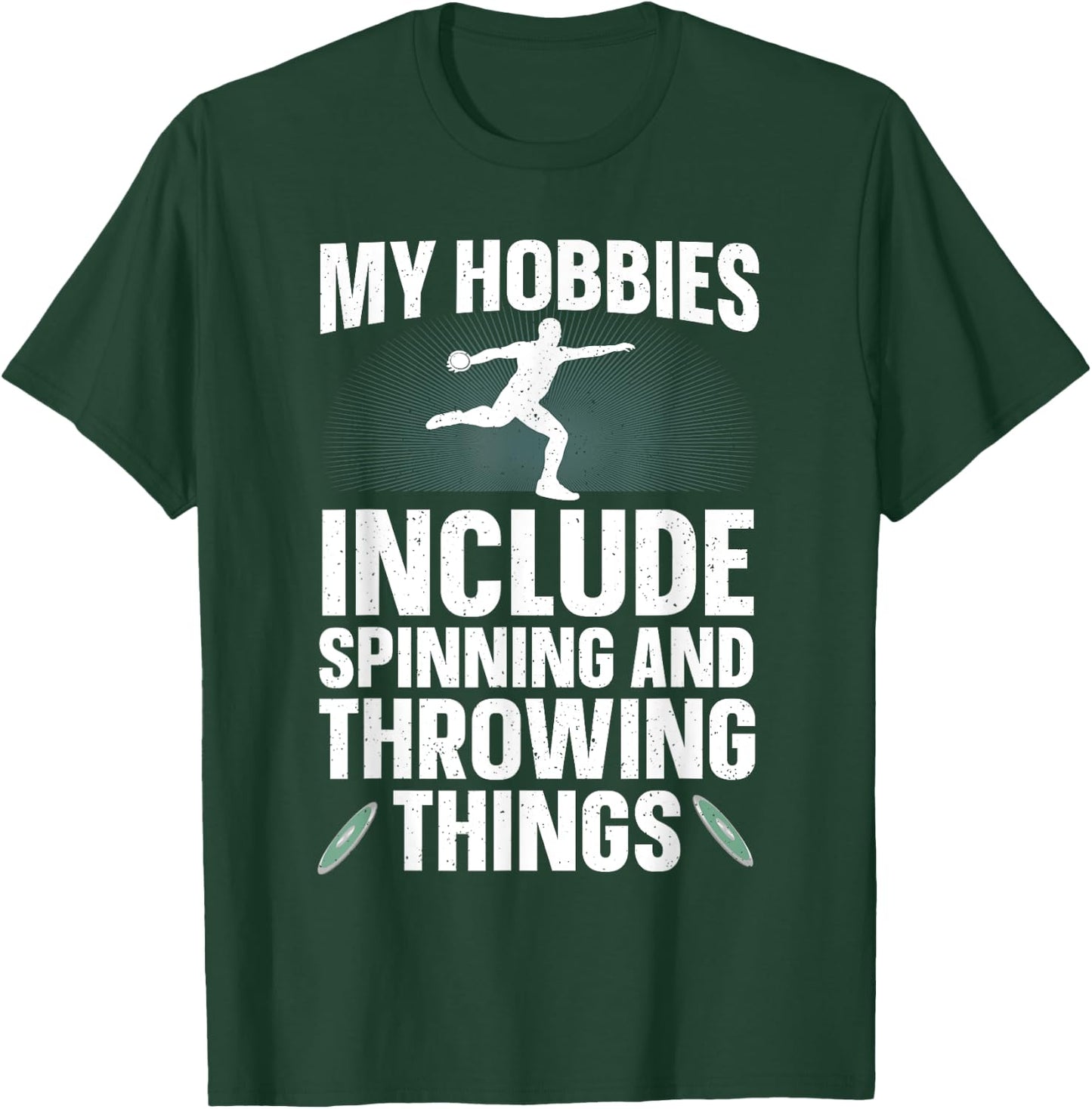 Discus Throwing Art Women Athletics Discus Thrower T-Shirt - T-Shirt | Forest