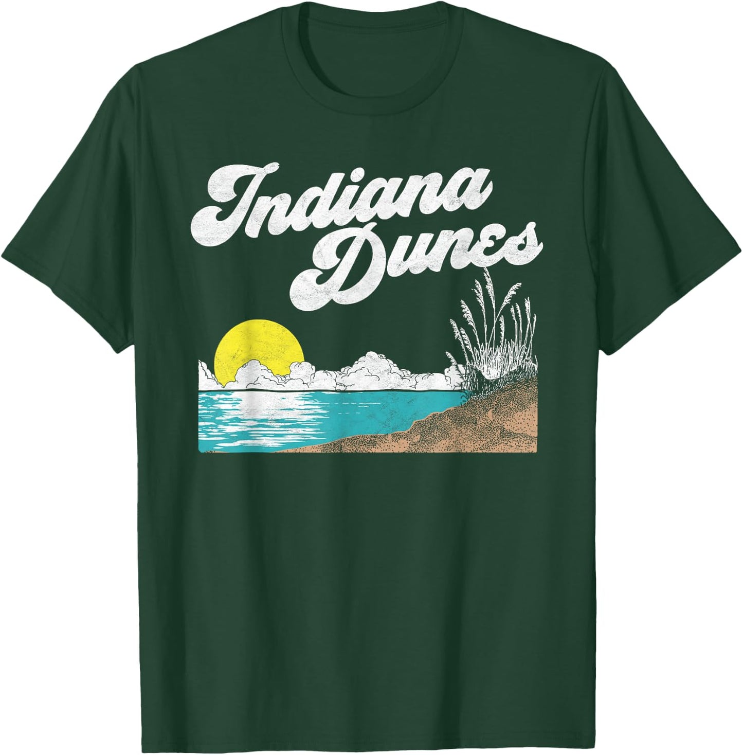 Indiana Dunes National Park Retro Vintage 80's T-Shirt - T-Shirt | Forest
