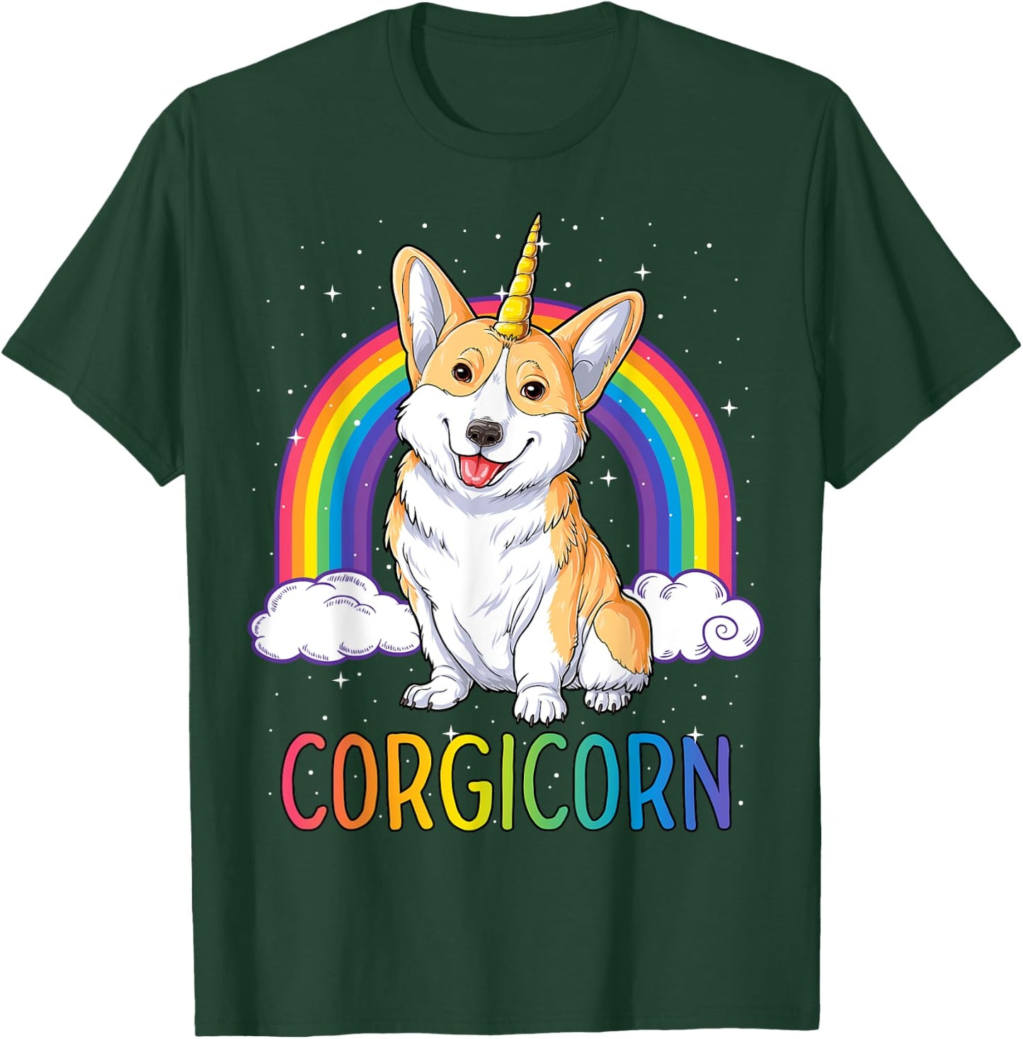 Corgicorn Corgi Unicorn T shirt Girls Space Galaxy Rainbow T-Shirt - T-Shirt | Forest