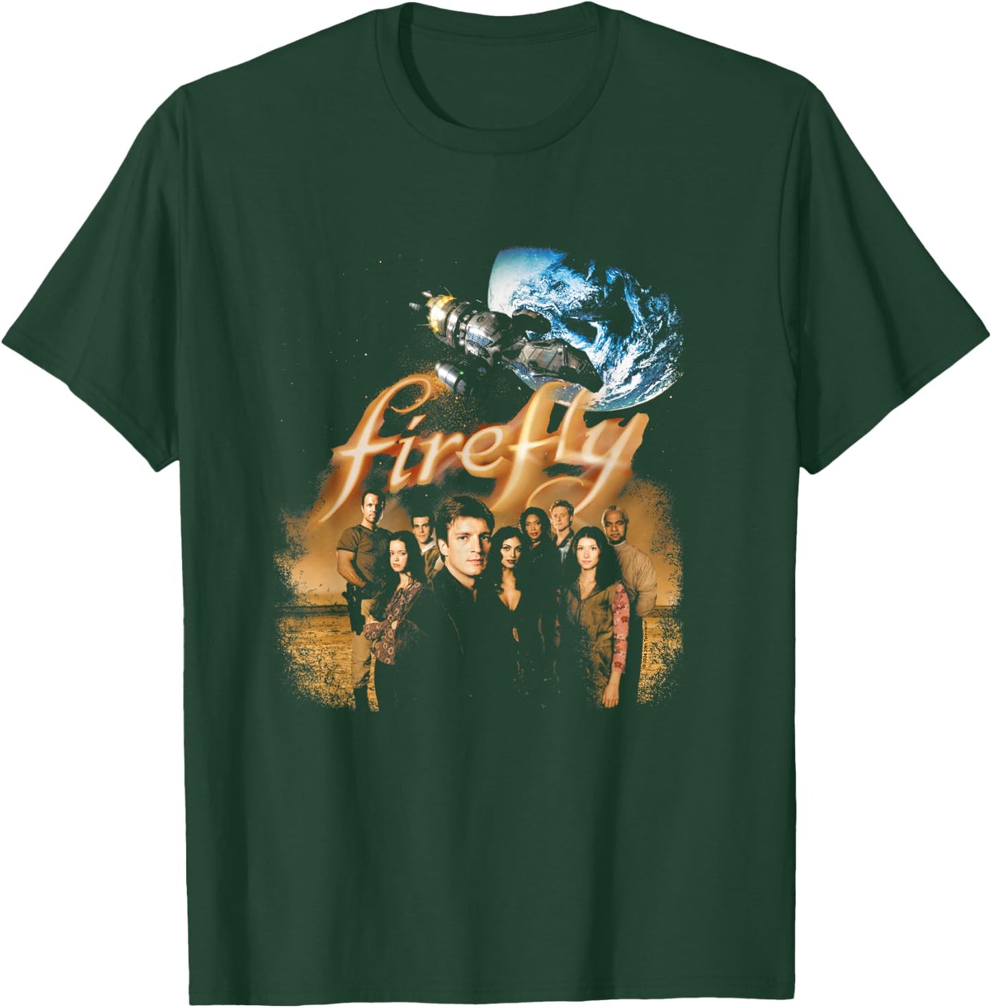 Firefly Iconic Group Shot Retro Vintage Big Chest Poster T-Shirt - T-Shirt | Forest
