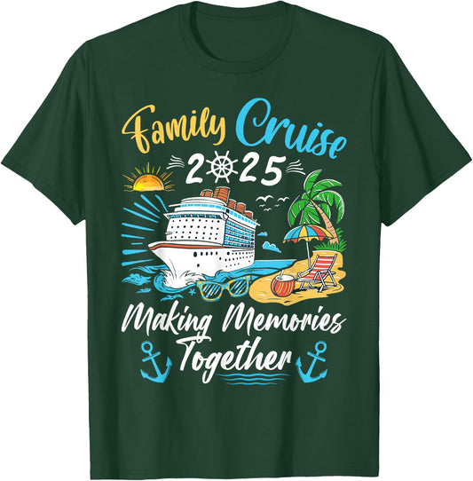 Family Cruise Party Celebration Costume Outfit -Adults, Kids Family Matching Cruise Vacation Party Black Short Sleeve Small, Medium, Large, Extra Large T-Shirt - T-Shirt | Forest