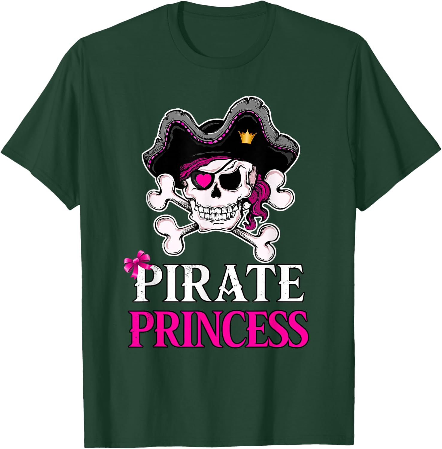 Pirate Princess Crossbones Jolly Roger Flag Pirate T-Shirt - T-Shirt | Forest