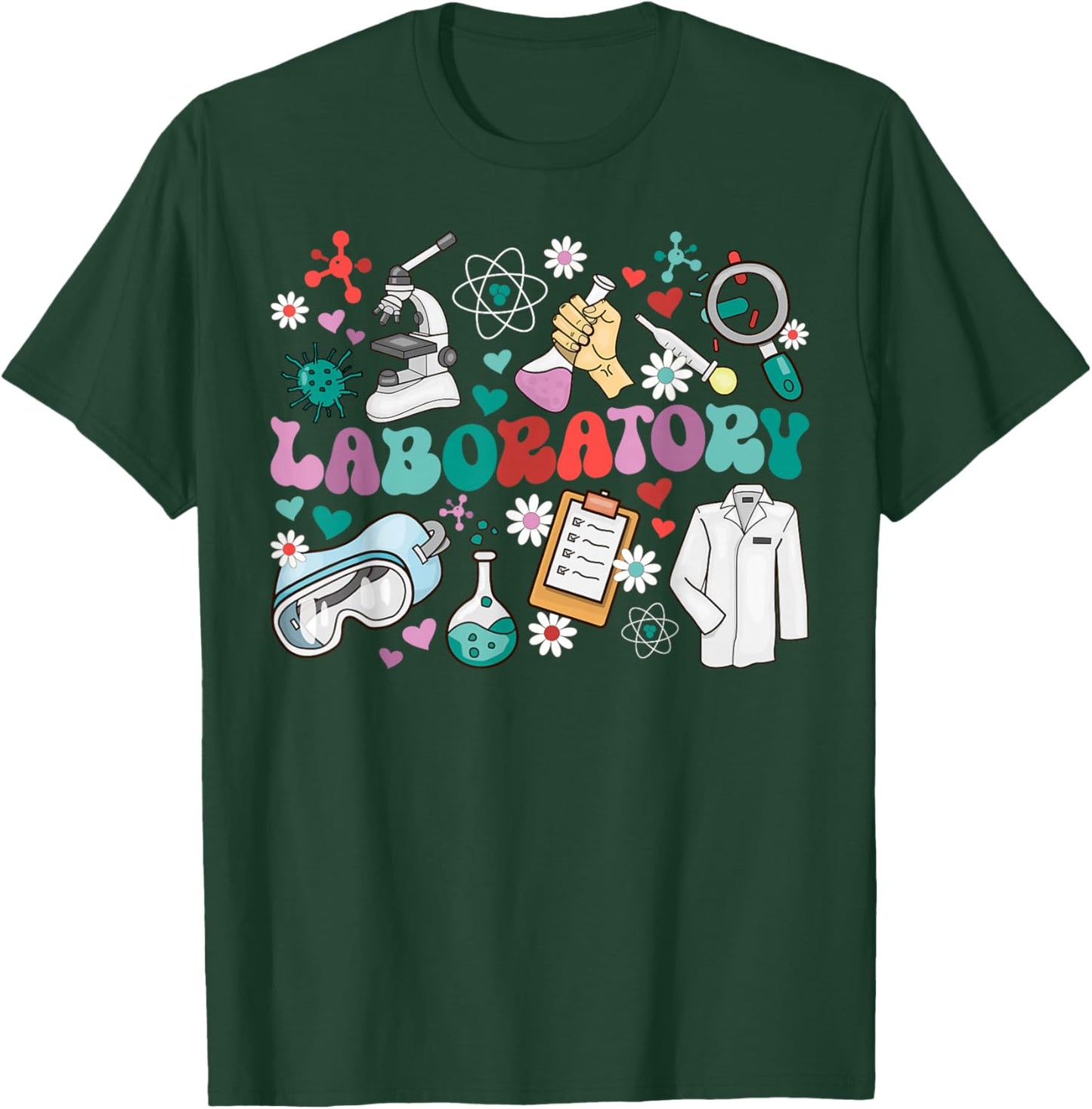 Laboratory Groovy Lab Technologist Laboratory Technician T-Shirt - T-Shirt | Forest