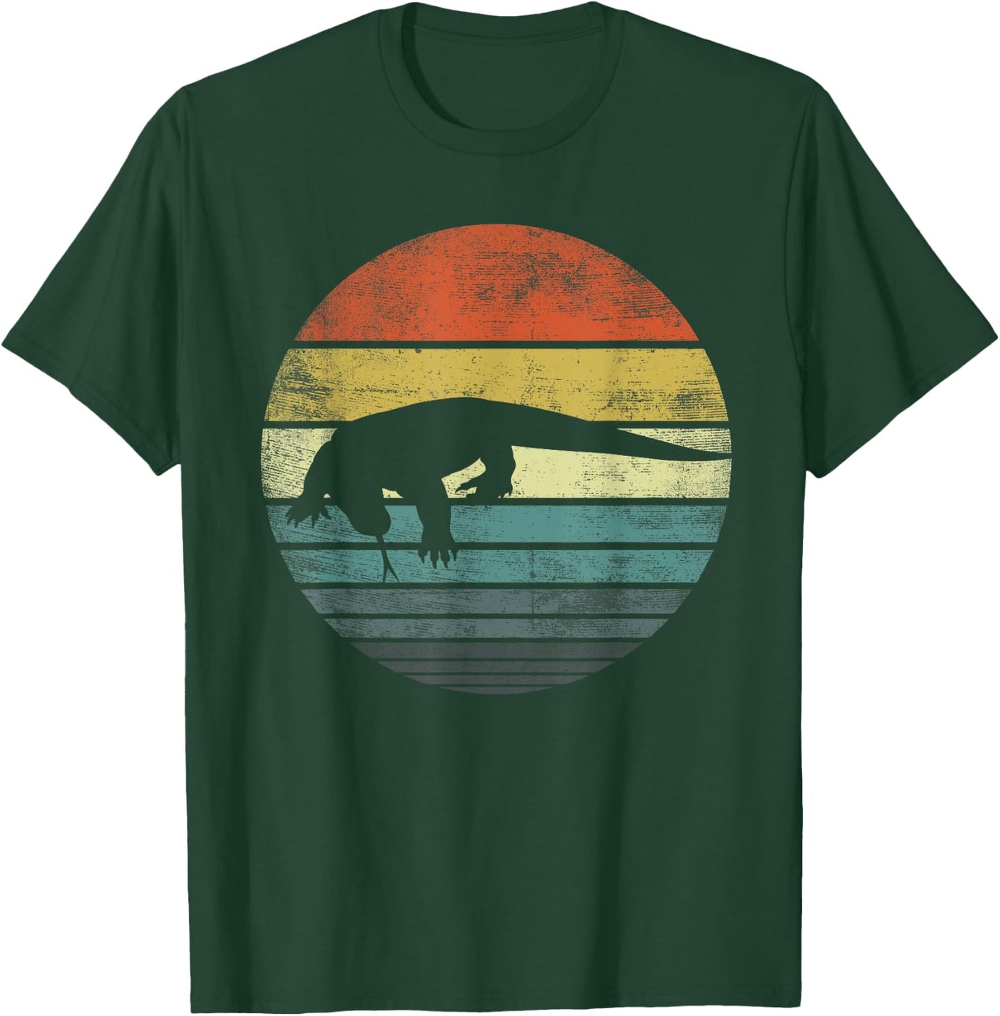 Komodo Dragon Lover Gift Retro Vintage Zoo Animal Silhouette T-Shirt - T-Shirt | Forest