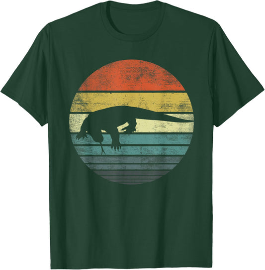 Komodo Dragon Lover Gift Retro Vintage Zoo Animal Silhouette T-Shirt - T-Shirt | Forest
