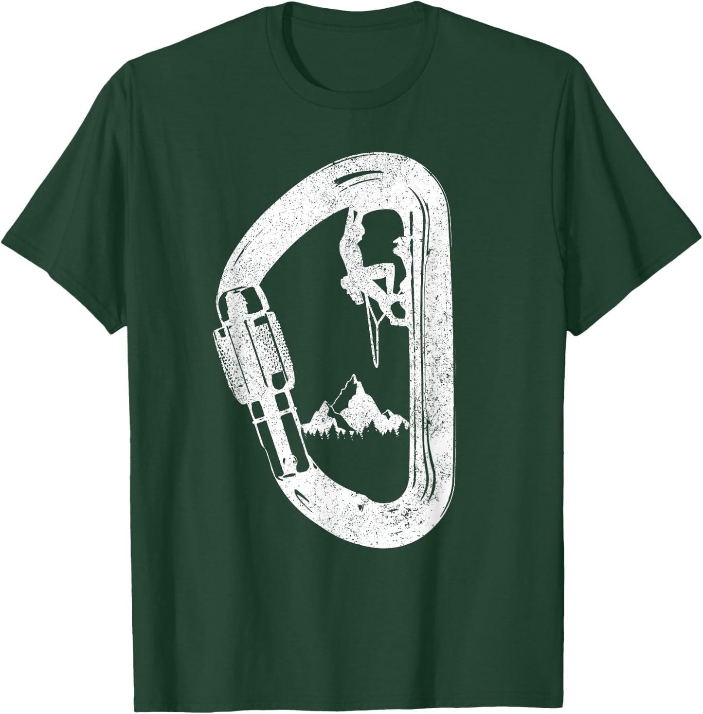 Rock Climbing Carabiner Mountaineering Climber T-Shirt - T-Shirt | Forest