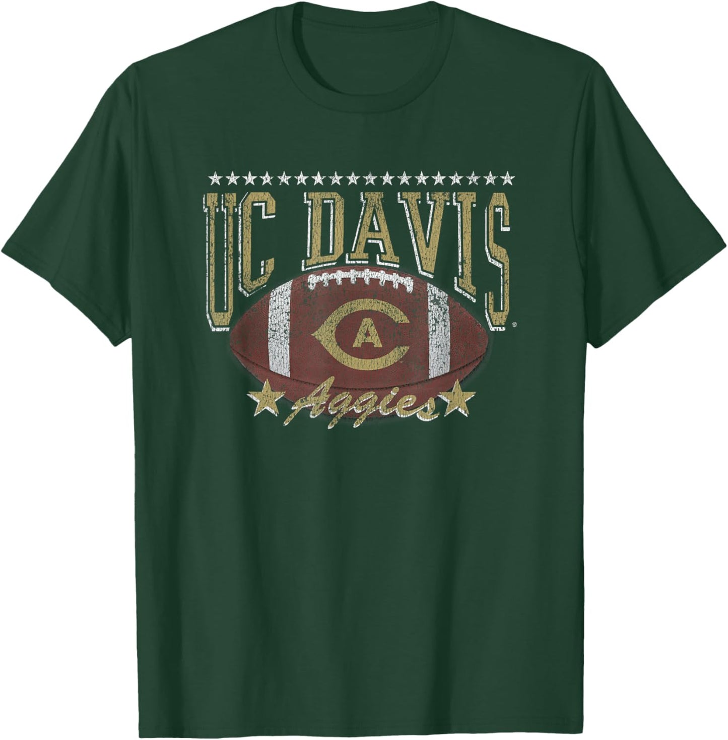 UC Davis Aggies Football Vintage Stars Navy T-Shirt - T-Shirt | Forest