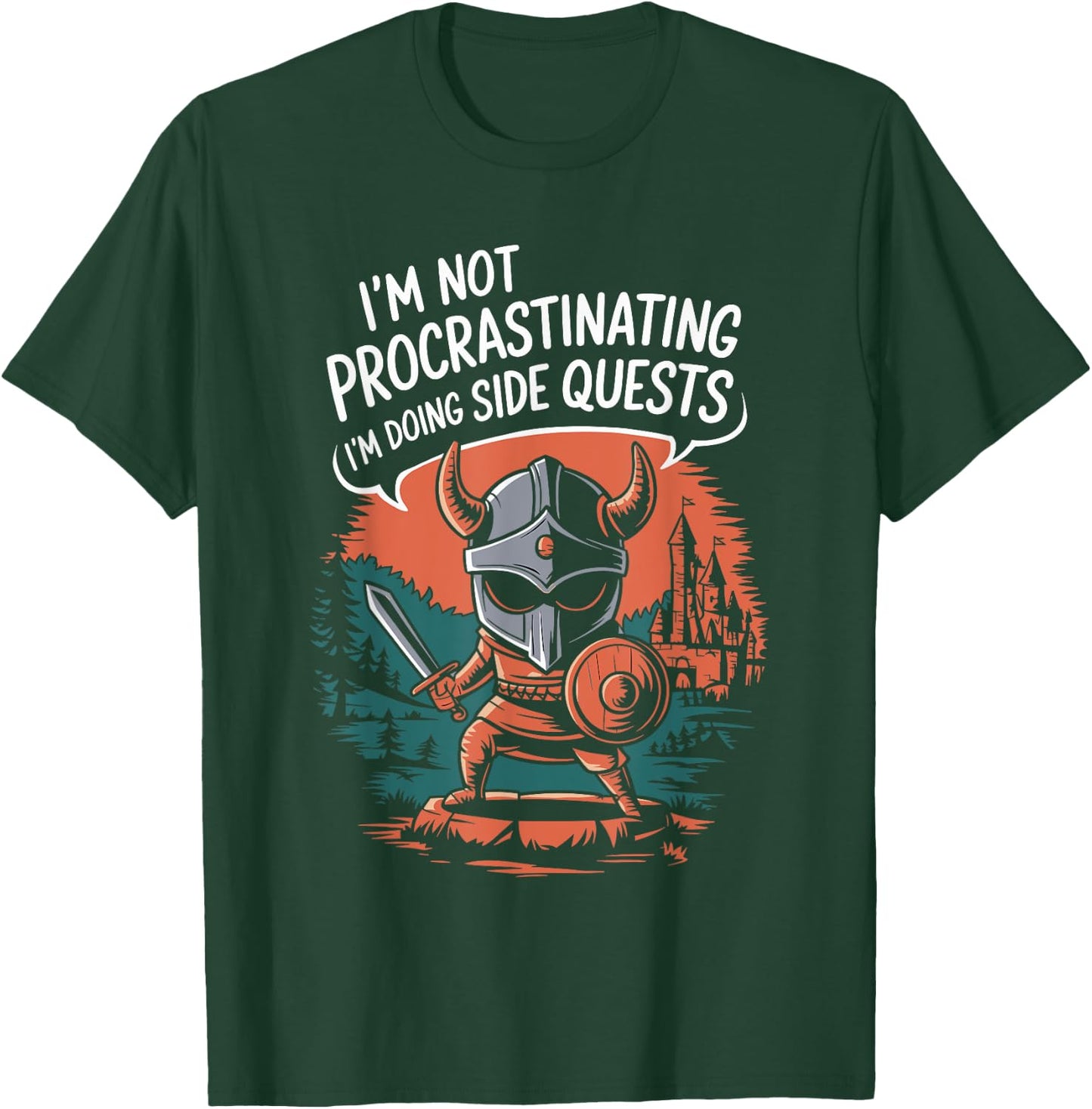 I'm Not Procrastinating Funny Side Quests Gamer T-Shirt - T-Shirt | Forest