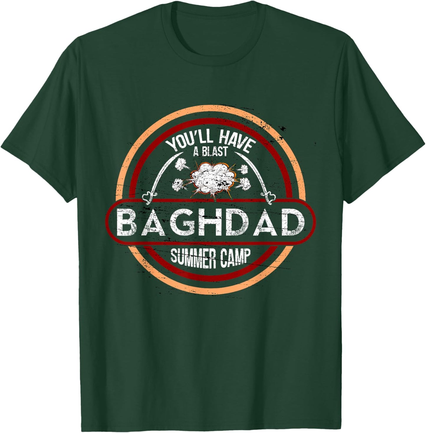 Baghdad Summer Camp | Iraq War Veteran Military T-Shirt - T-Shirt | Forest