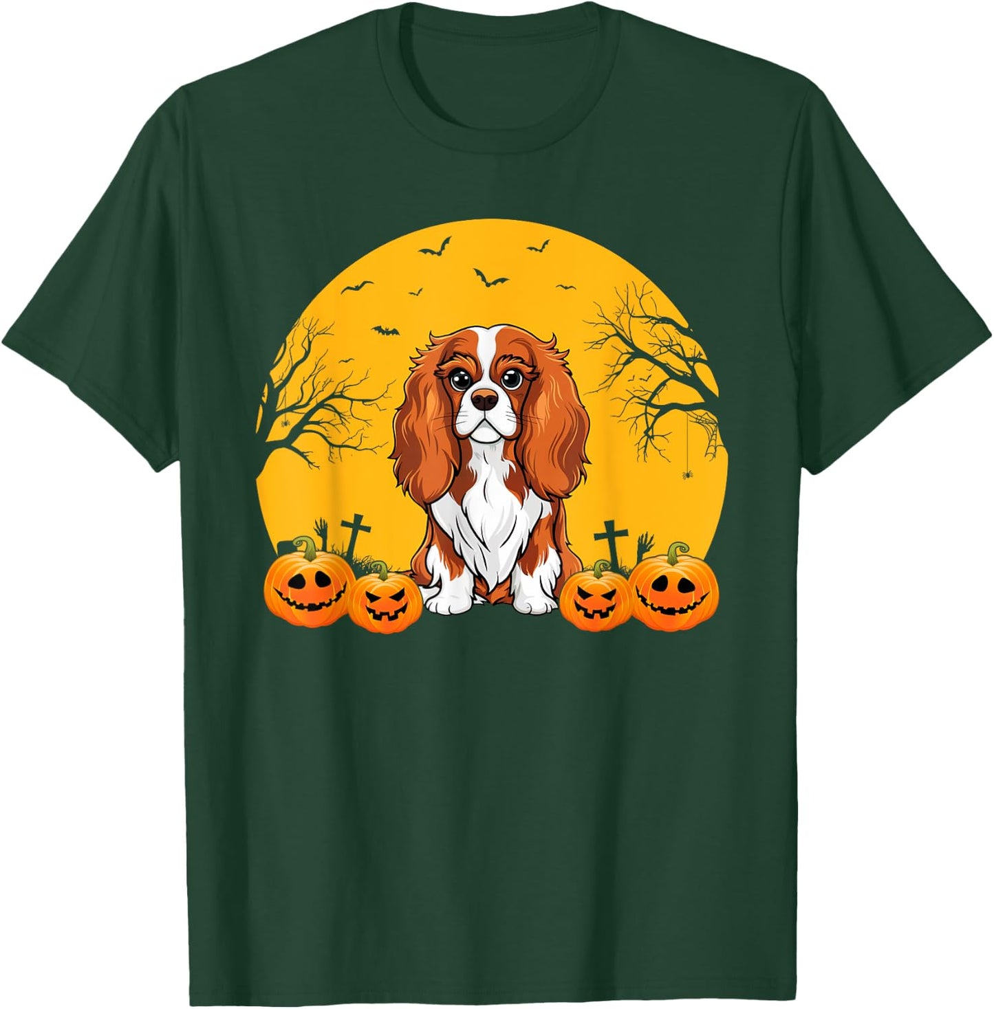 Cavalier King Charles Spaniel Dog Matching Halloween Costume Women Kids T-Shirt - T-Shirt | Forest