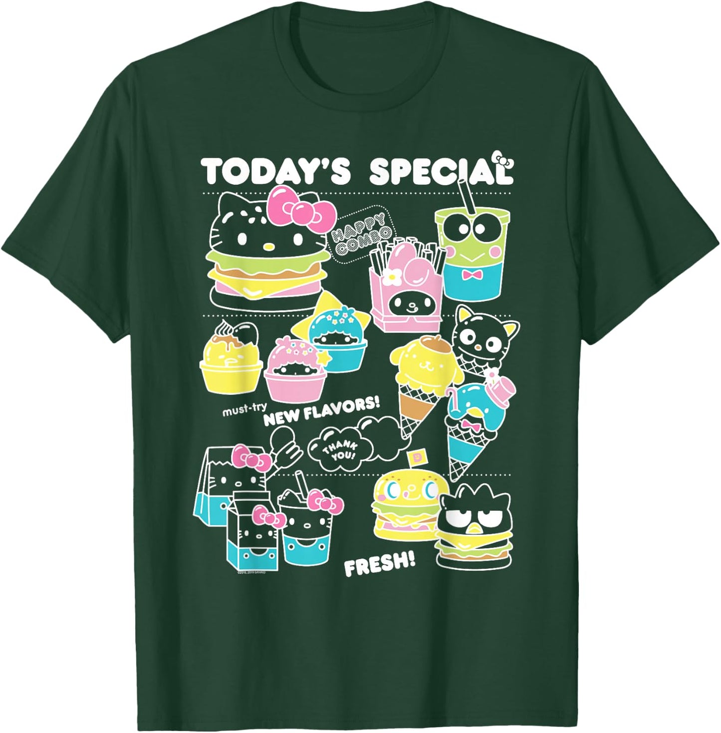 Hello Sanrio Kawaii Burger Shop Foodie Menu Shirt T-Shirt - T-Shirt | Forest