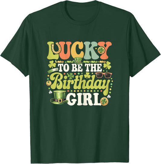 Lucky To Be The Birthday Girl Daughter St Patricks Day Kids T-Shirt - T-Shirt | Forest